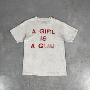 Pleasures A Girl Is A Gun Feminine Product Graphic T-Shirt White - Size: M